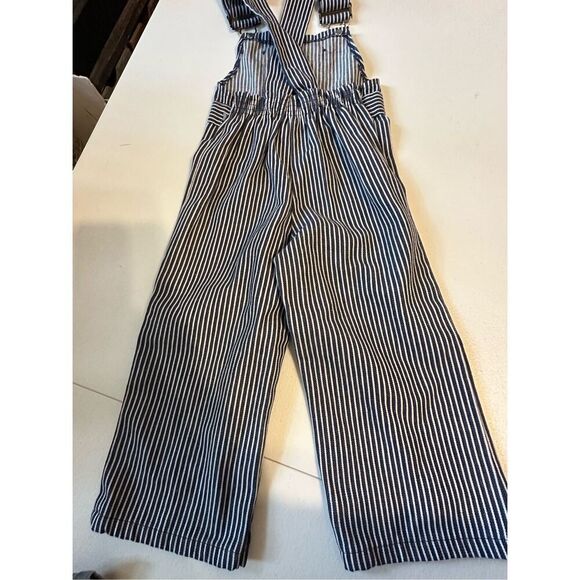 Vintage Stone Apparel Toddler Blue White Striped Overalls Size 18 Months - Picture 5 of 8
